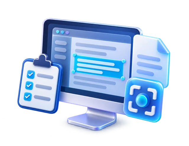 Computer screen combining active context, clipboard, and files